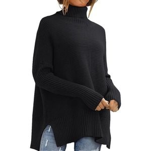 Black Turtleneck Sweater for Women